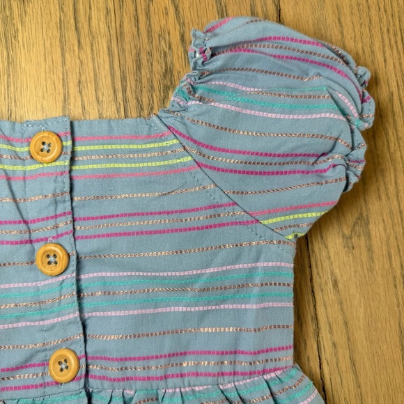 Penelope Mack Girls Blue Dress With Colorful Sparkle Lines Size 4T - Picture 4 of 11